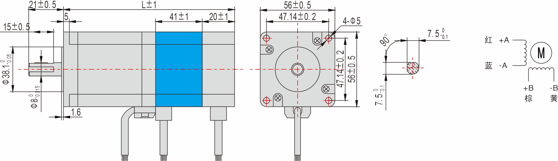56mm 系列 帶剎車(chē)閉環(huán)步進(jìn)電機(jī)